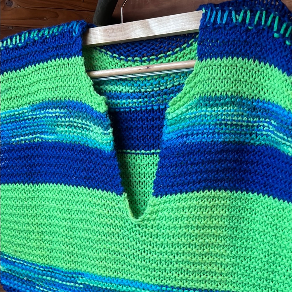 Colorful Knit Poncho